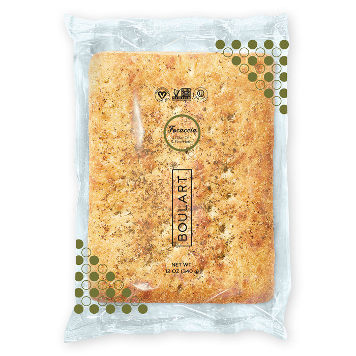 Boulart – Focaccia Olive Oil Herb Individual, 12 oz – Pack of 20