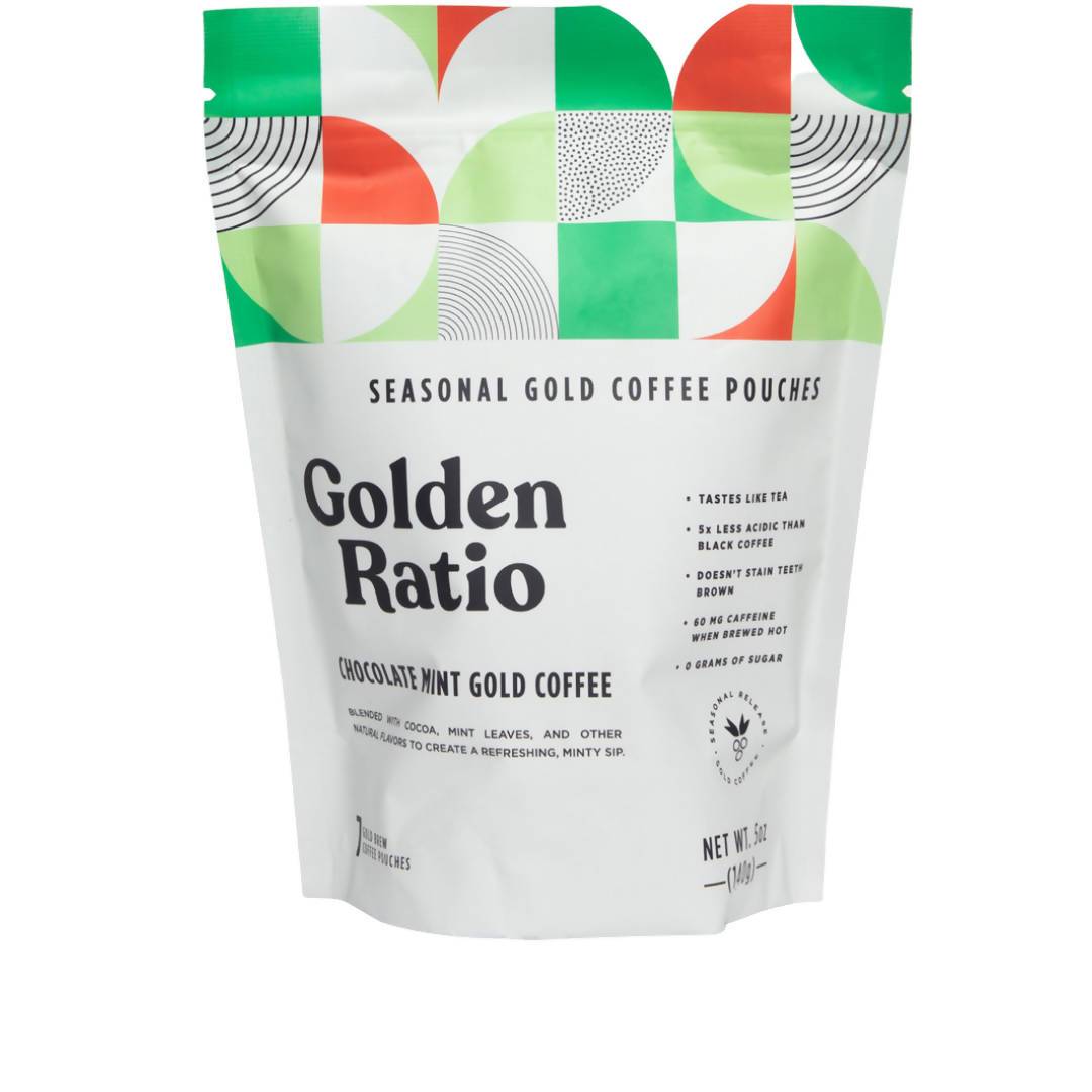Chocolate Mint Gold Coffee Seasonal, Low Acid – 6 Bags x 7-Pouches