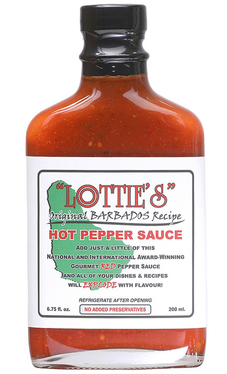 Lottie’s Original Barbados Red Hot Pepper Sauce, 6.75oz.