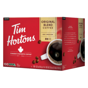 Tim Hortons Original Blend Premium Coffee Single Serve K-Cup Coffee Pods, 100 ct.