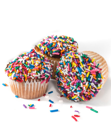 Colorful Sprinkles Birthday Cupcakes, Kosher, 6 Count