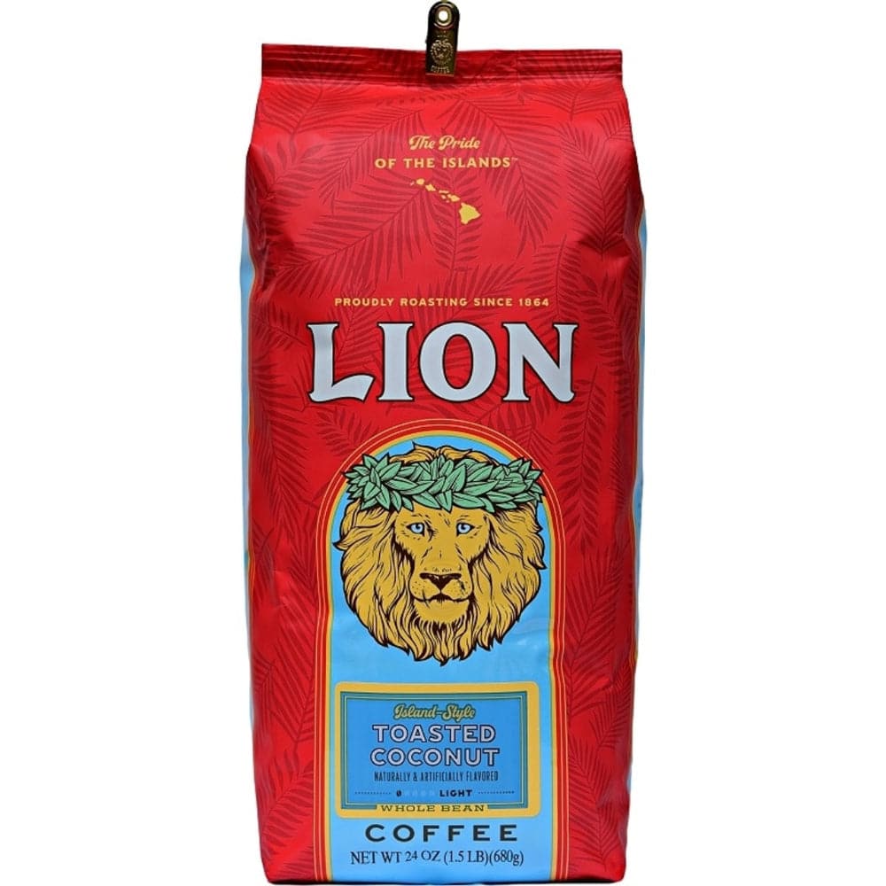 Lion Coffee – Toasted Coconut Ground Coffee, 10 oz | Pack of 6