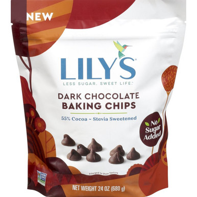 Lily’s No Sugar Added Dark Chocolate Baking Chips, 24 oz