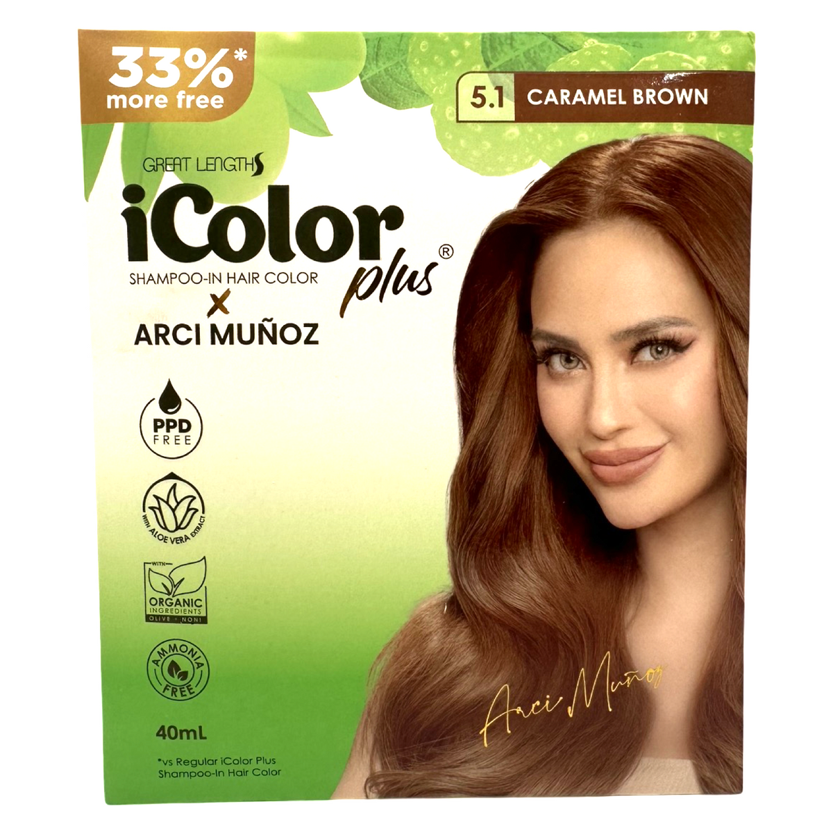 iColor Plus – Shampoo-In Hair Color – Caramel Brown- 40 ML