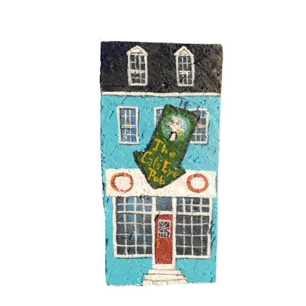 Linda Amtmann Hand Painted Brick – Cat’s Eye Pub