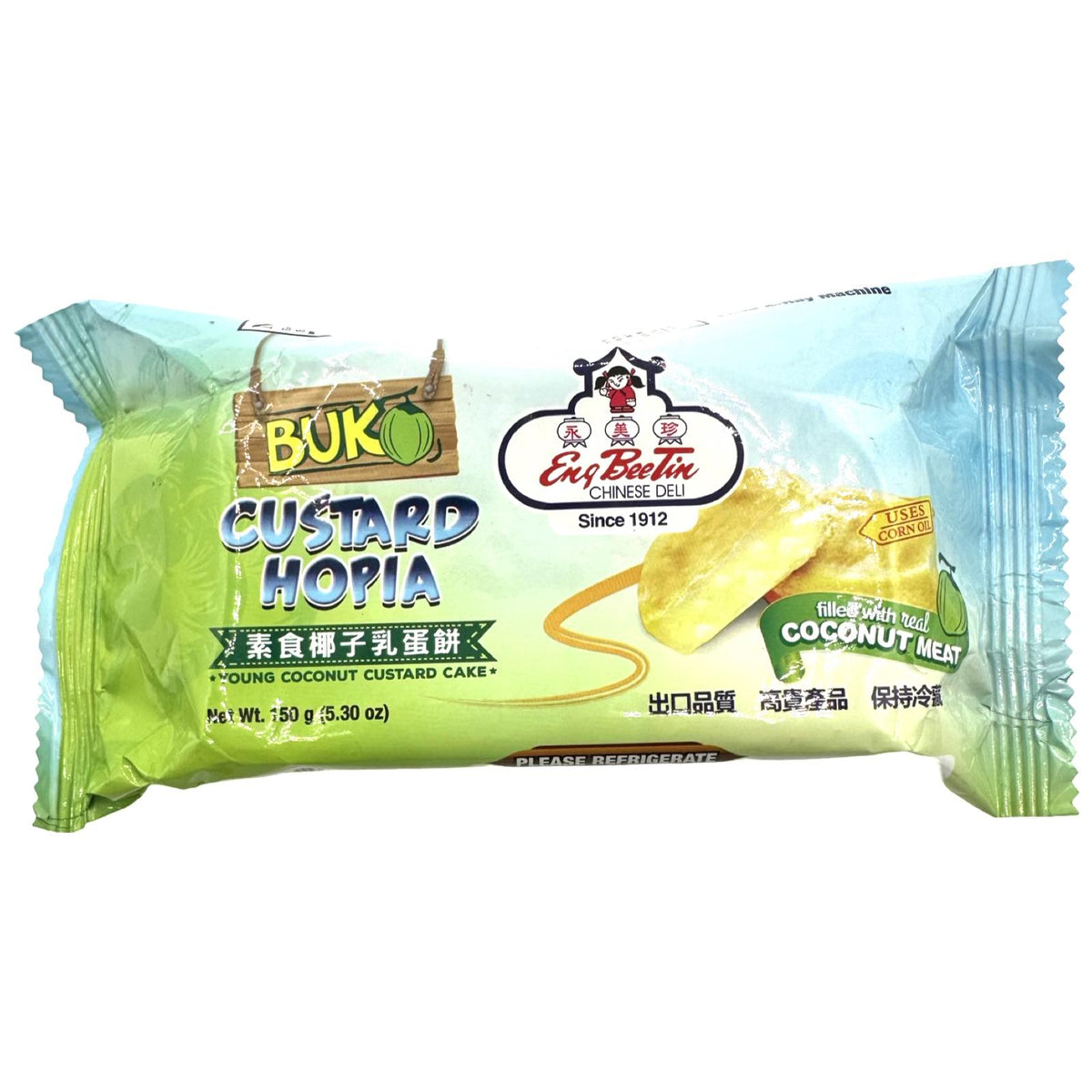 Eng Bee Tin – Buko Custard Hopia – Young Coconut Custard Cake – 150 G