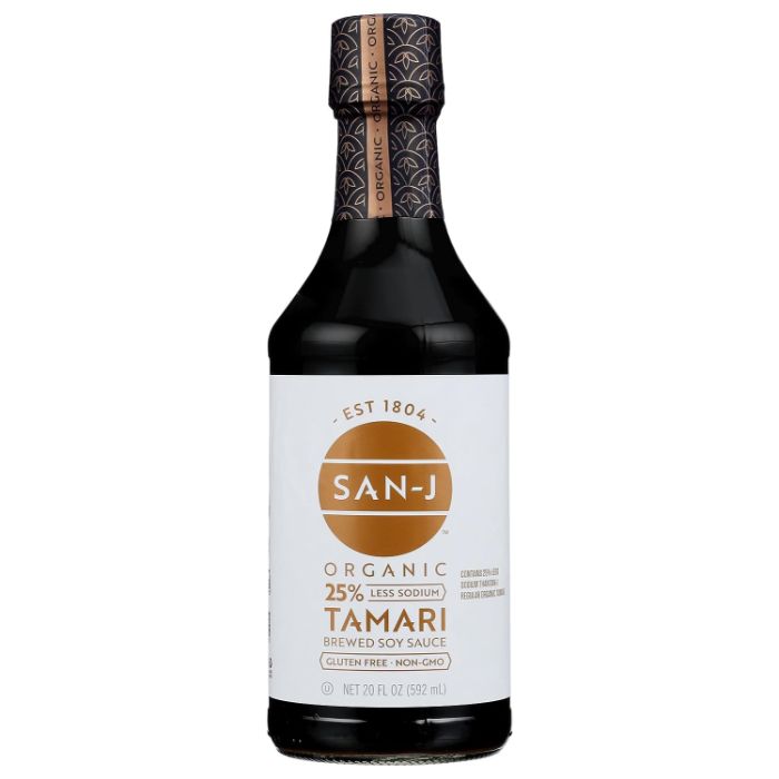 San J – Tamari Lite Organic Low Sodium 20 Oz – (Pack of 6)