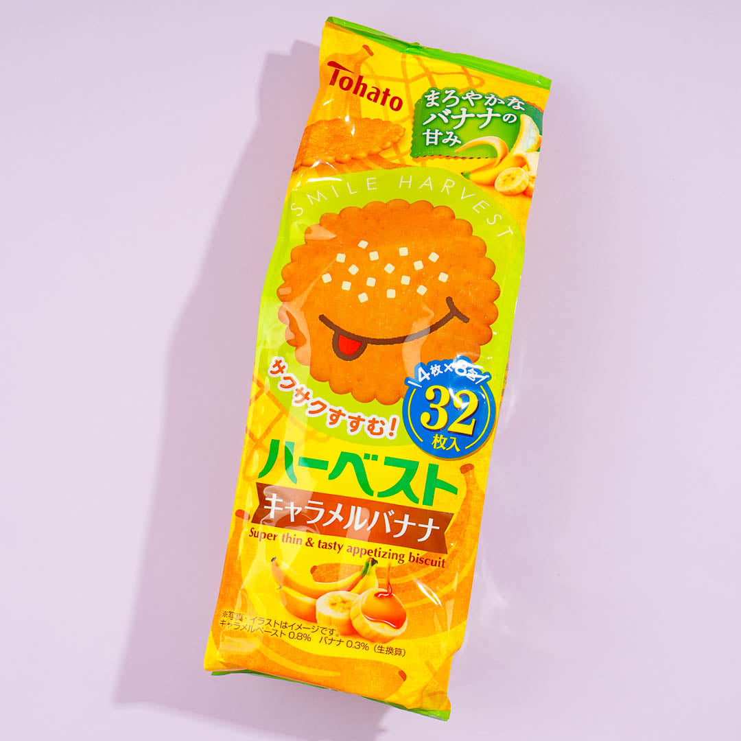 Tohato Harvest Smile Super Thin Biscuit Bag – Caramel Banana