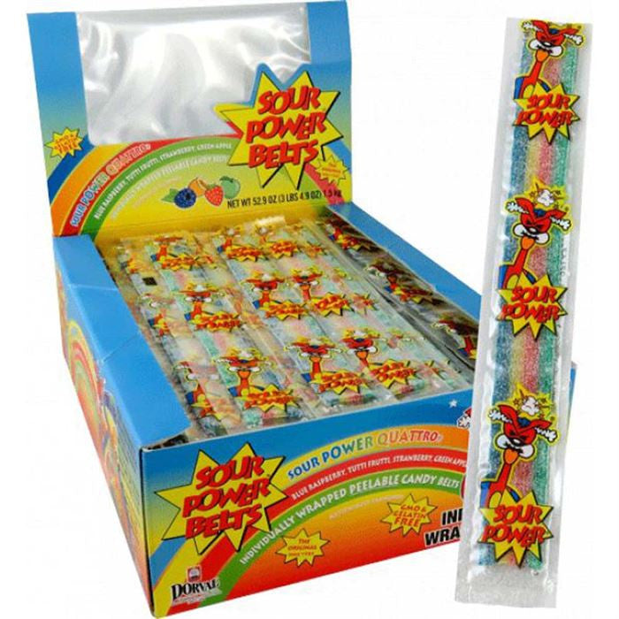 Sour Power Wrapped Quattro Belts – 150 Count Box