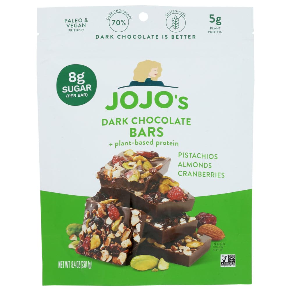 JOJO’s – Dark Chocolate Bars Pistachios Almonds Cranberries