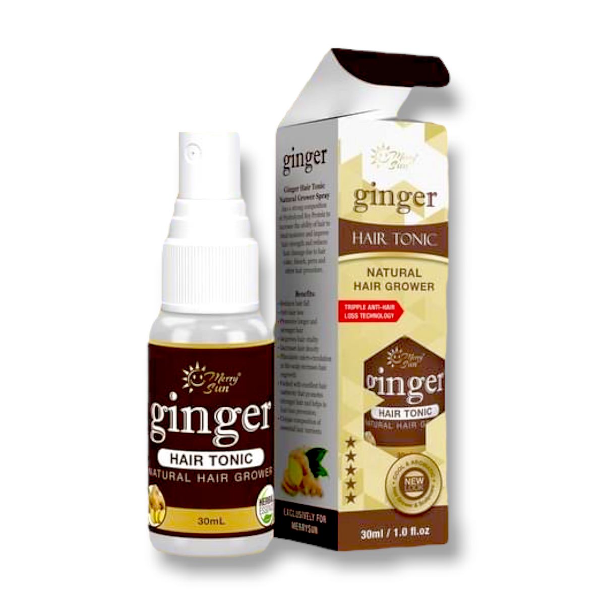 Merry Sun – Ginger Hair Tonic Natural Grower Spray 30ml