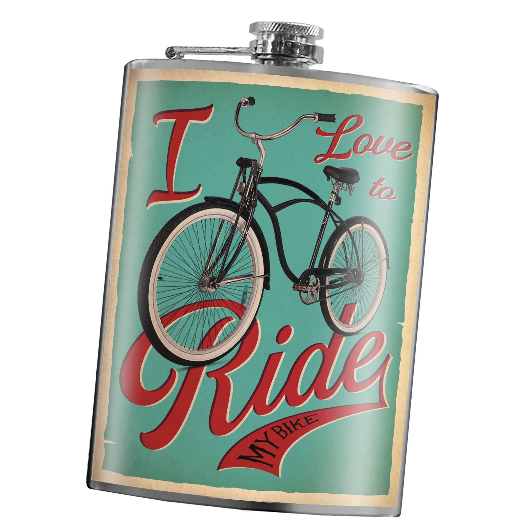Trixie & Milo – I LOVE TO RIDE (my bike) flask