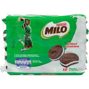 Nestle – Milo – Sandwich Cookies – Vanilla Cream Filled – 12 Pack – 408 G