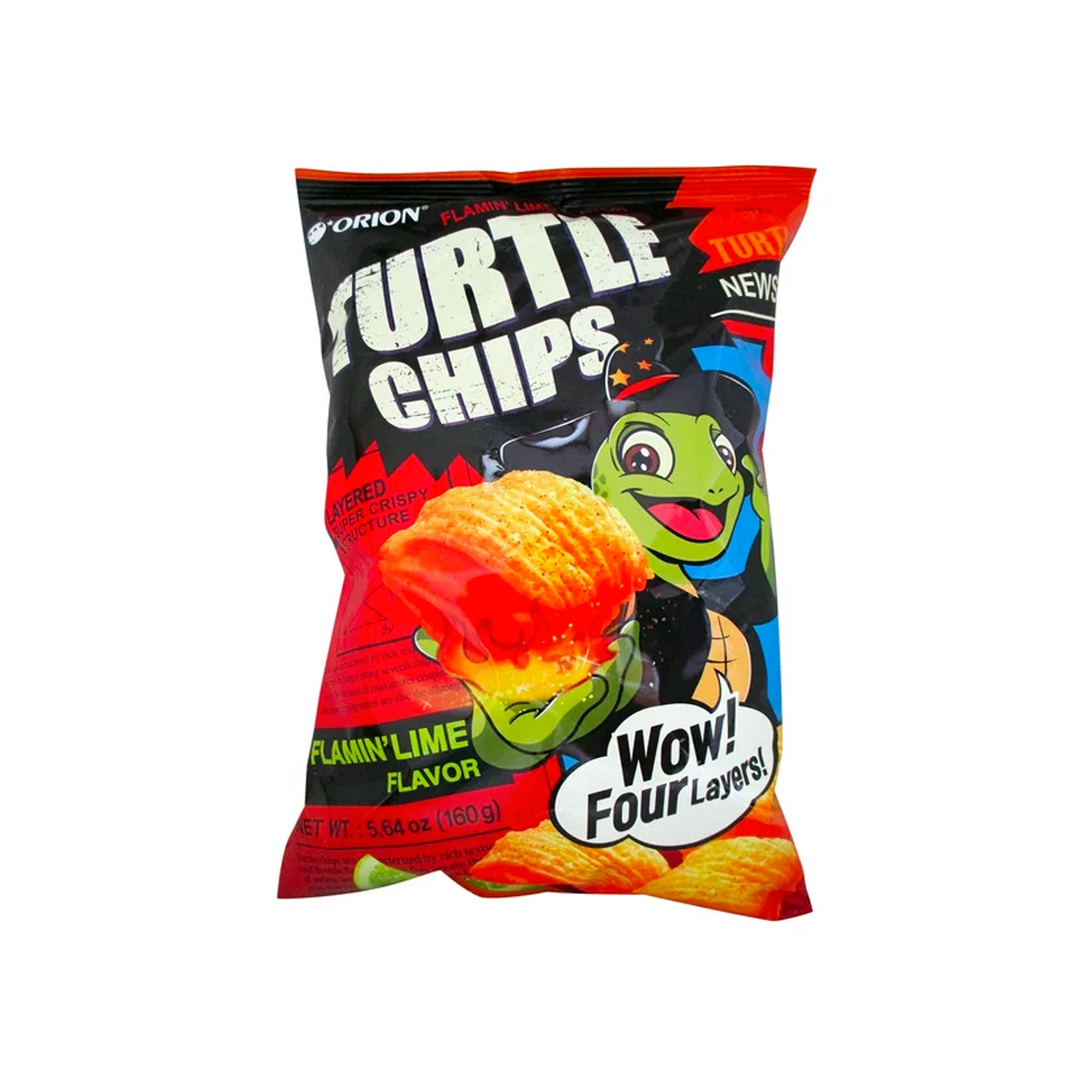 Orion Turtle Chips Flamin’ Lime – 5.65oz (Korea)