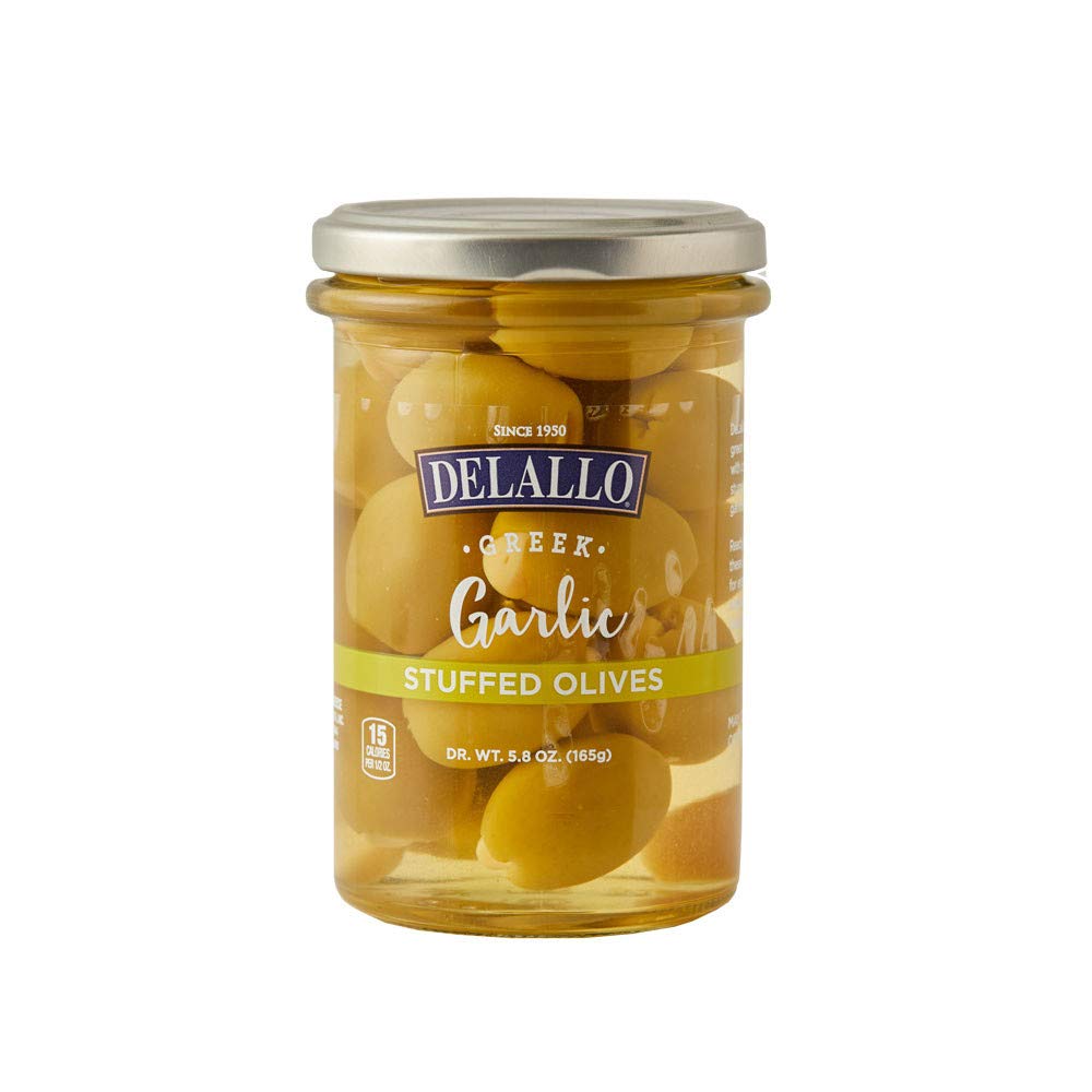 Delallo – Olive Stuffed Garlic, 5 Oz | Pack of 6