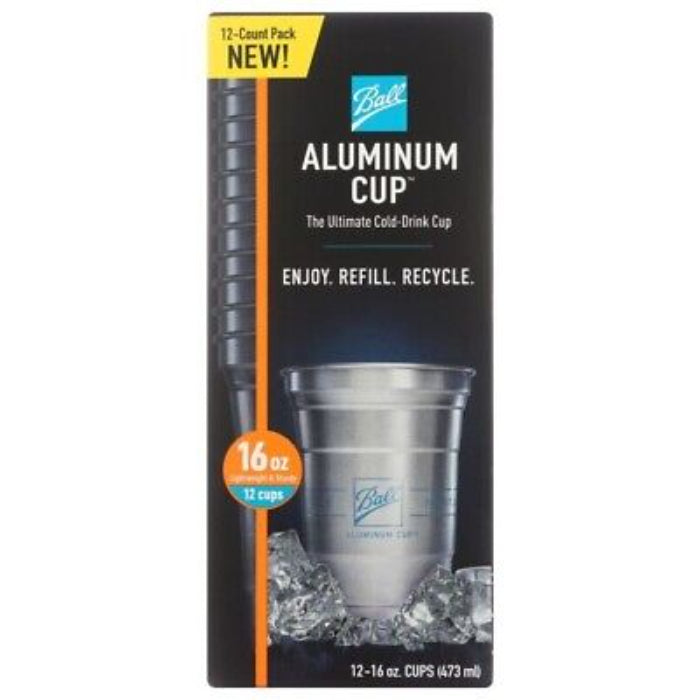 Ball – Aluminum Cup 12 Count 1O Carton, 16 oz – Pack of 10
