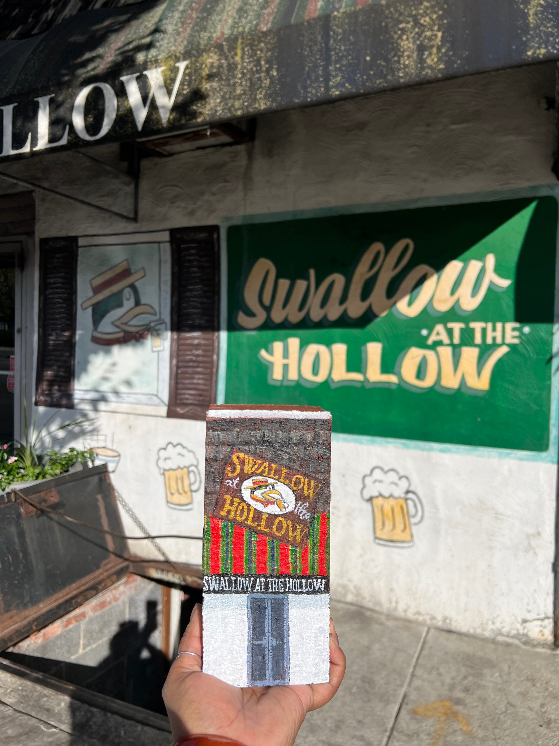 Linda Amtmann Hand Painted Brick – Swallow at the Hallow
