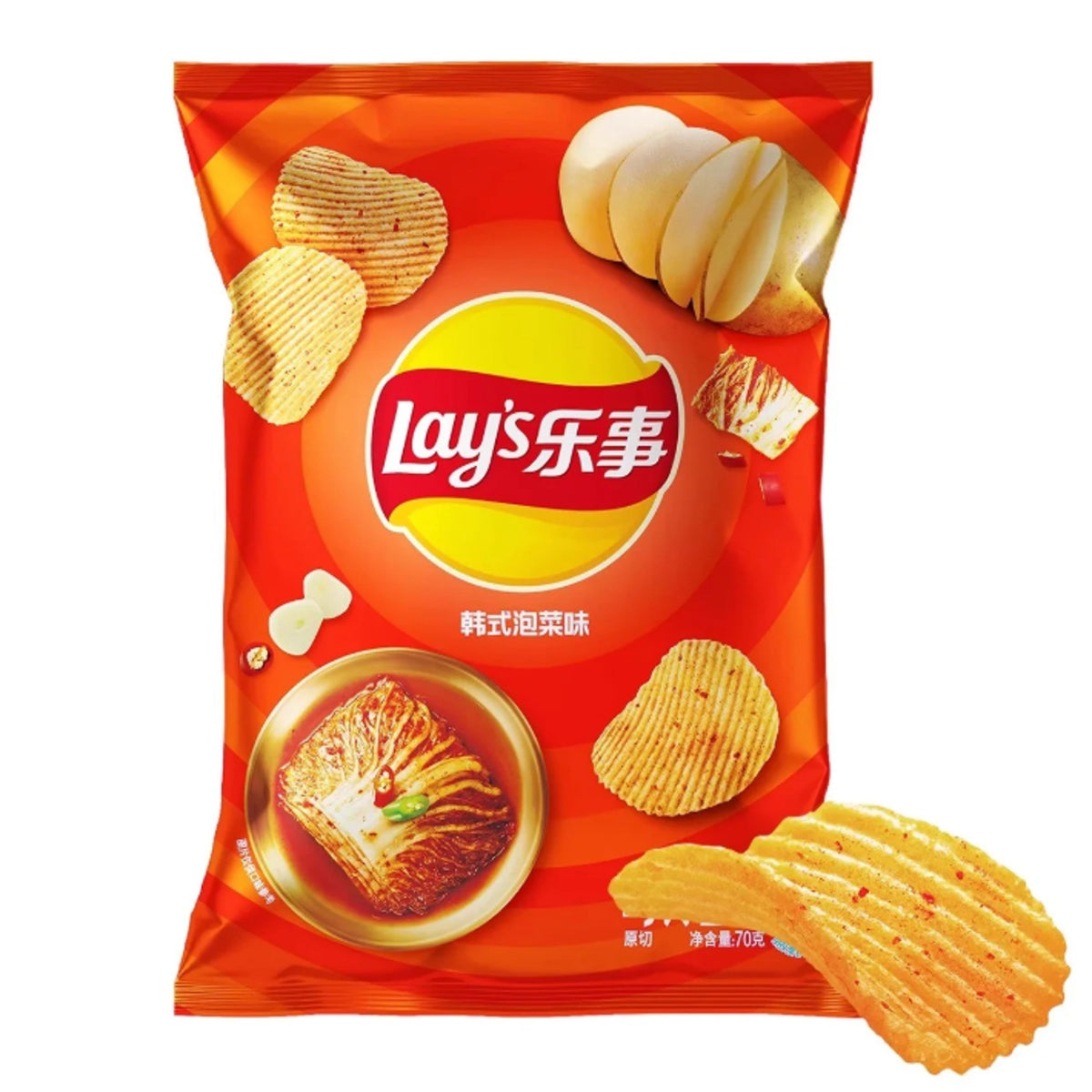 Lays Kimchi potato chips 70g CHINA (Case of 12)