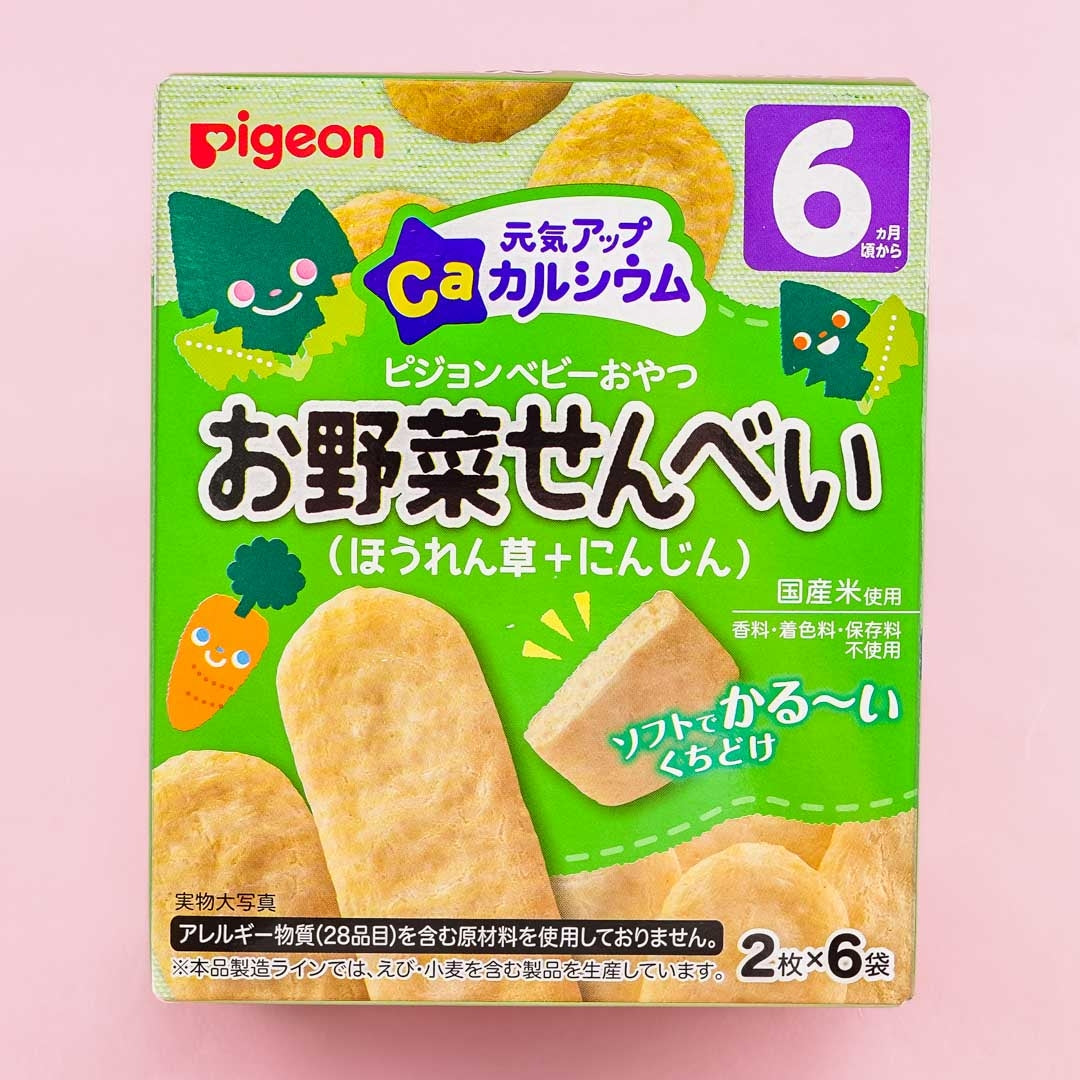 Pigeon Baby Energetic Up Ca Rice Crackers – Spinach & Carrot