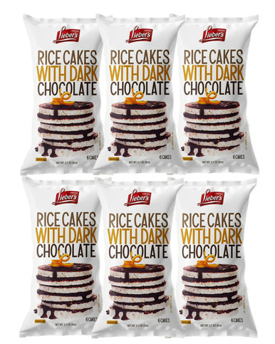 Lieber’s Dark Chocolate Rice Cakes, 3.1 oz (Pack of 6)