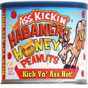 Ass Kickin Habanero Honey Roasted Peanuts, 12oz.