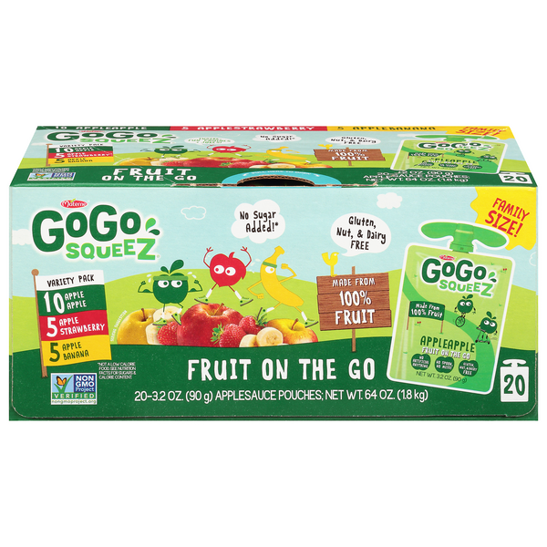 GoGo SqueeZ Applesauce on the Go – 64oz 20ct | Pack of 2
