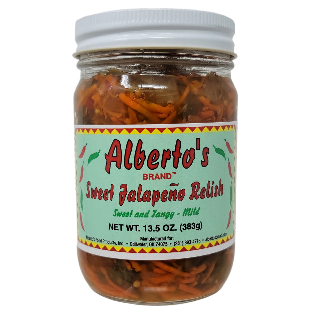 Alberto’s Sweet Jalapeno Relish-Mild. Low Sodium-13.5 oz.