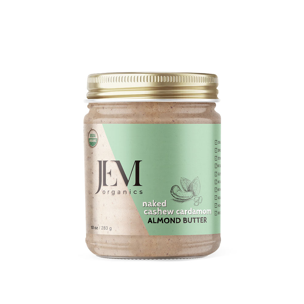 JEM Organics Naked Cashew Cardamom Almond Butter – Medium 6 pack