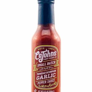 Hot Sauce CaJohns Small Batch Garlic Trinidad Scorpion 5 oz Heat 9