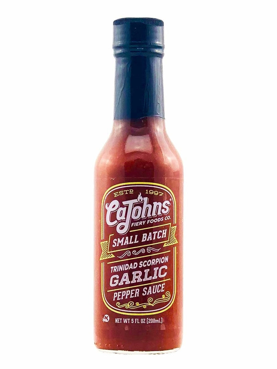 Hot Sauce CaJohns Small Batch Garlic Trinidad Scorpion 5 oz Heat 9