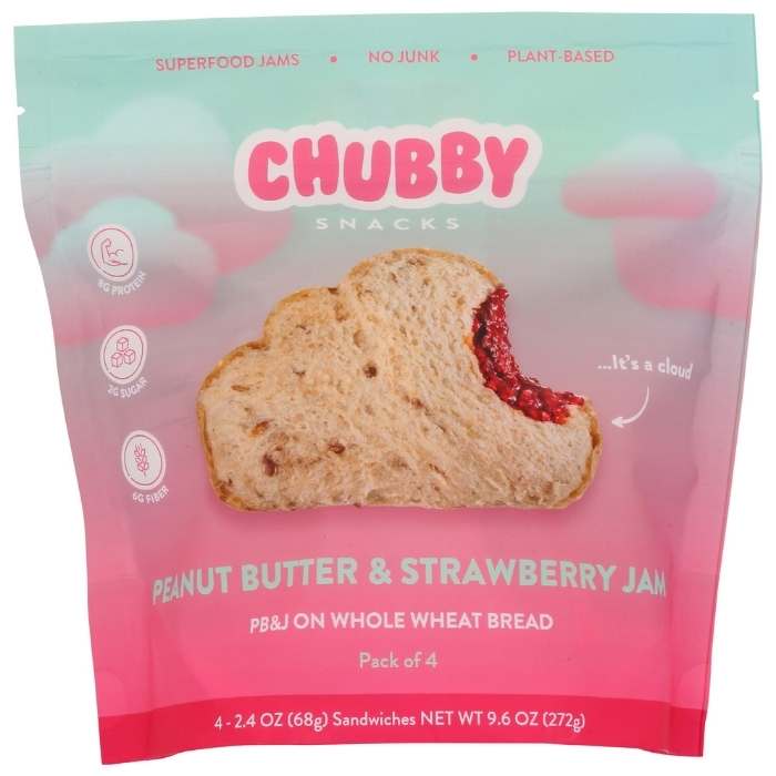 Chubby Snacks – PB&J Sandwiches, 4 Pack | Multiple Flavors