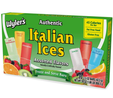 Wyler’s Authentic Italian Ices Original Flavors 1.5 oz Pops, 20 Count