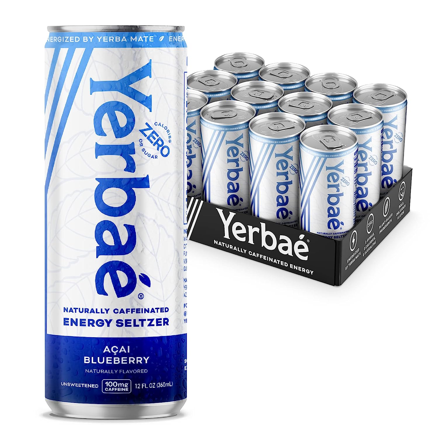 Yerbaé – Enhanced Water Acai Blueberry, 12 fl oz | Pack of 12