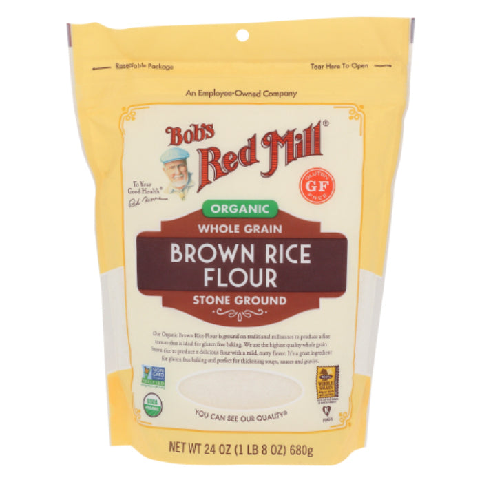 Bob’s Red Mill – Flour, Rice, Brown, Organic, 24 Oz | Pack of 4