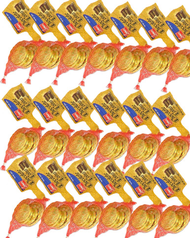 Hanukkah Milk Chocolate Gelt Coins, Bulk Chanukah Coin, 72 Bags