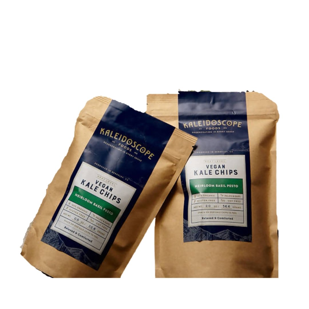 Heirloom Basil Pesto Vegan Kale Chip Bags – 12 x 2oz
