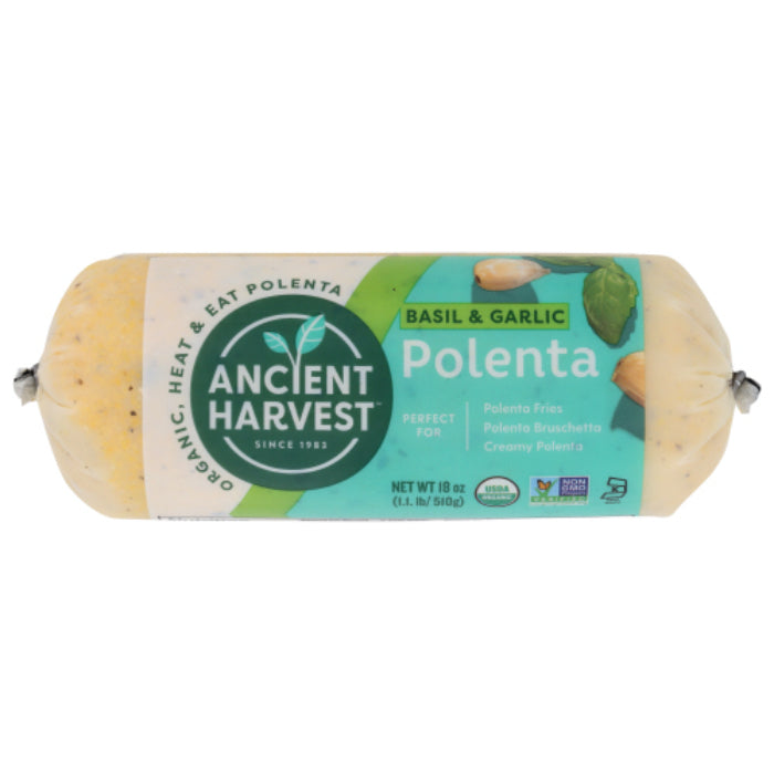 Ancient Harvest – Polenta Basil & Garlic Organic, 18 Oz – Pack Of 12