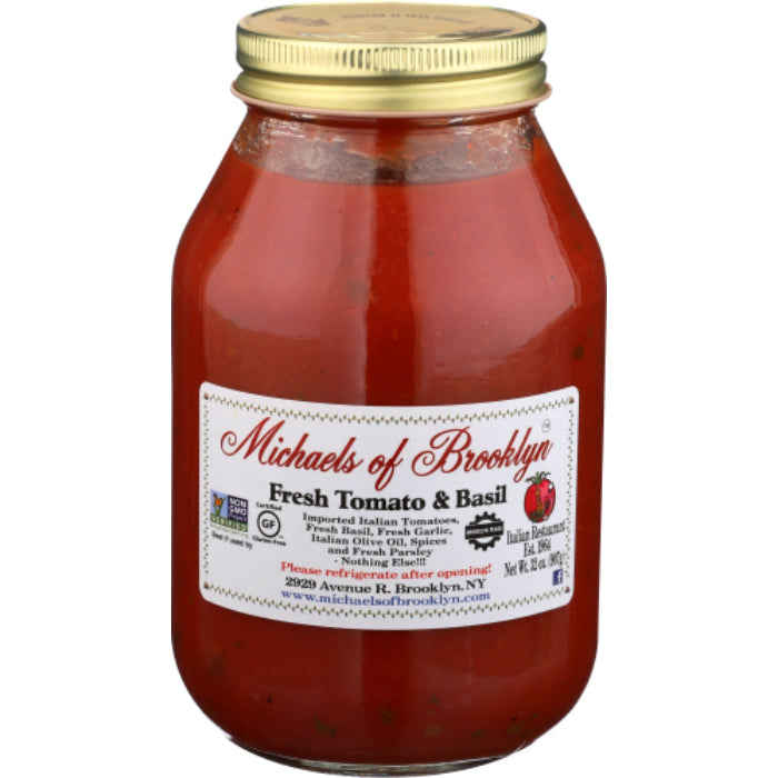Michaels of Brooklyn – Sauce Tomato Basil Gluten Free, 32 Oz – Pack of