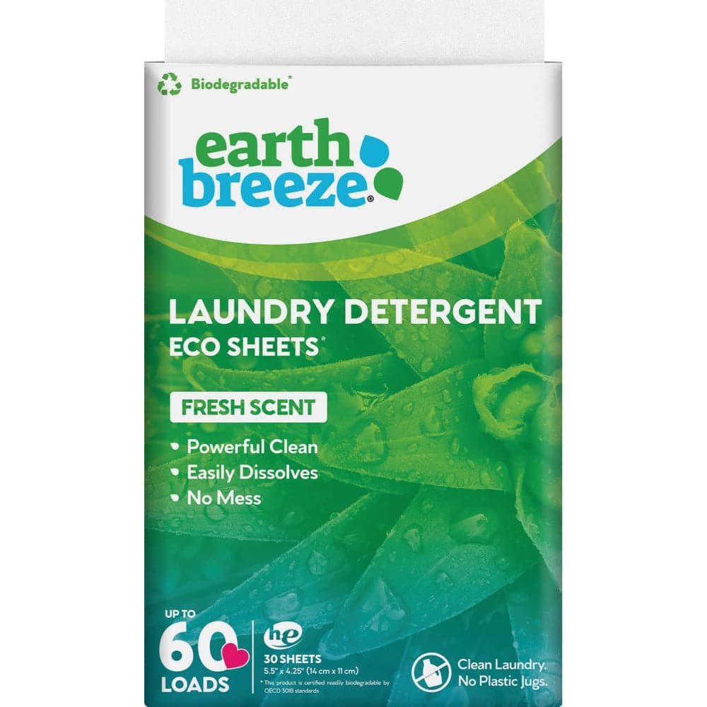 Earth Breeze – Laundry Detergent Eco Sheets Fresh Scent, 30 Sheets
