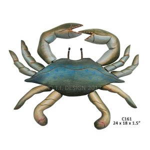 T.I. Design – Hand-Carved Wood Blue Crab Medium