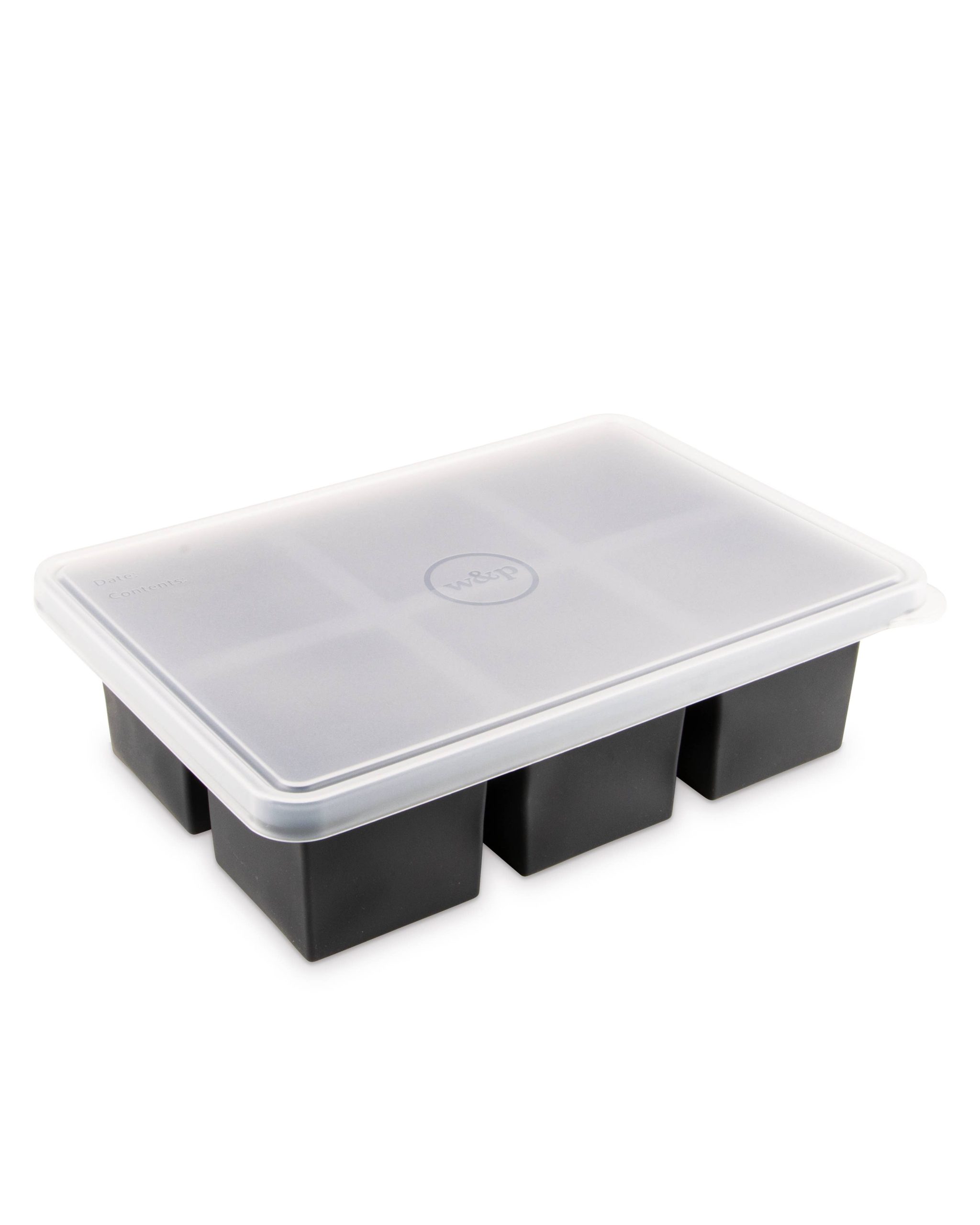 W&P – Cup Cube Silicone Food Storage Meal Prep: Charcoal / 6 Cube