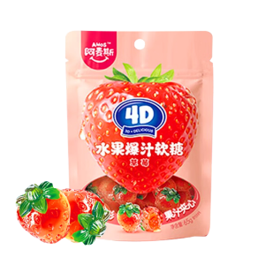 Amos Strawberry-Flavored Fruit Filled Gummies 65g