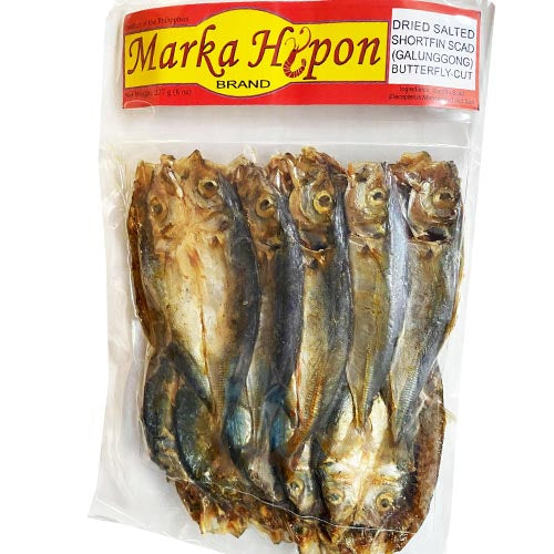 Marka Hipon – Dried Salted Shortfin Scad (Galunggong) Butterfly Cut – 8 OZ