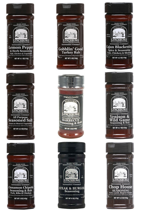 Tennessee Whiskey Seasoning Gift Set, 3/4.5oz, 5/5oz, 1/8.3oz.
