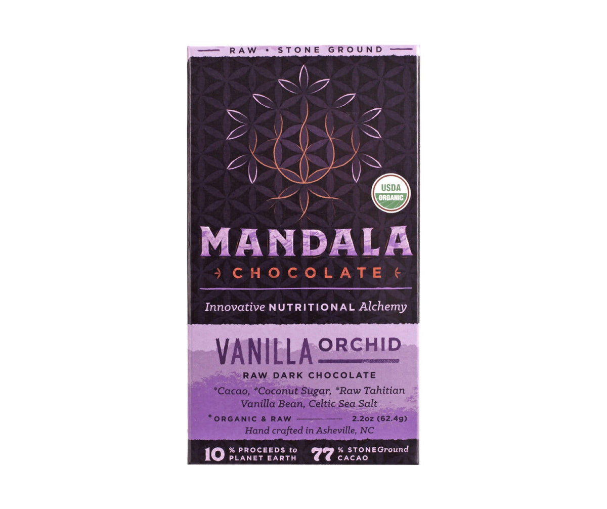 Organic 77% Cacao Vanilla Orchid Chocolate Bar – 6 x 2.2oz