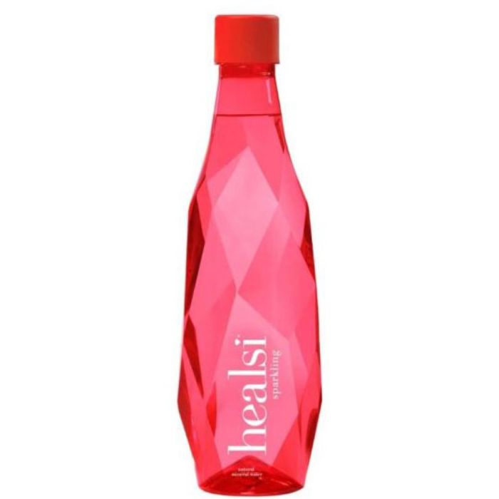 Healsi – Sparkling Water Bottle (Red), 16.9 fl oz | Pack of 12