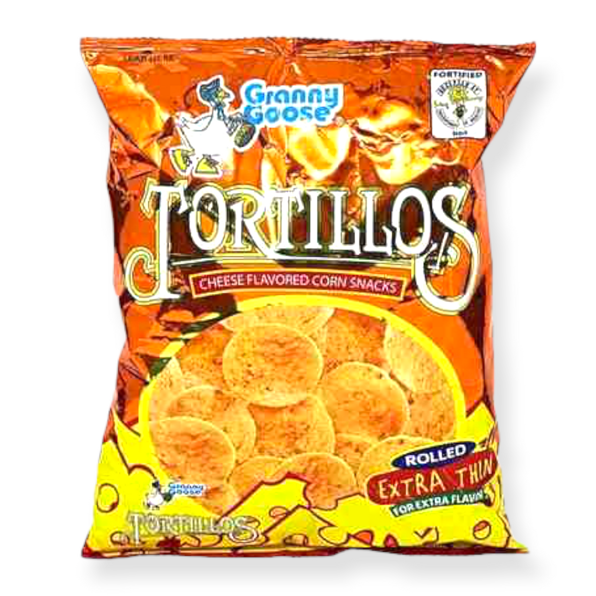 Granny Goose Tortillos – Cheese Flavored Corn Snacks 100 G – Orange