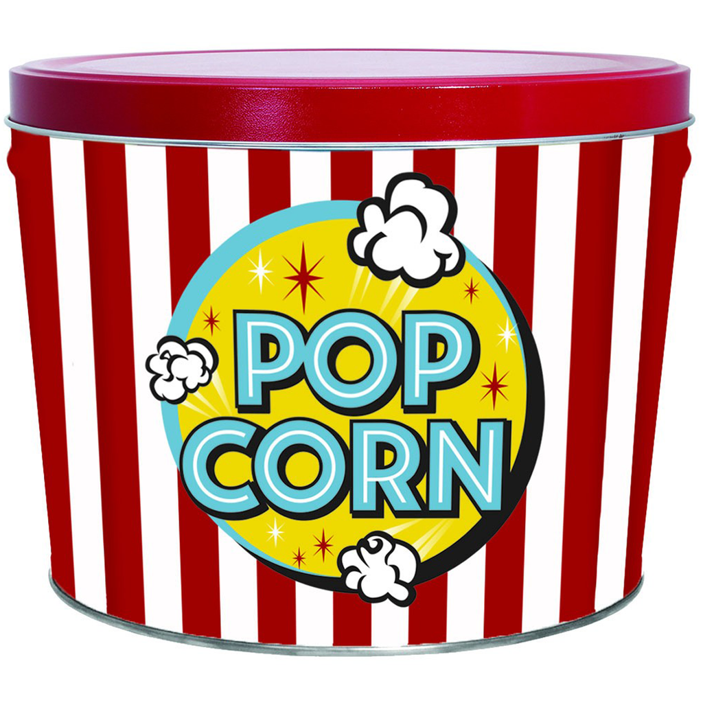 2 Gallon – Freshly Popped Popcorn Tin