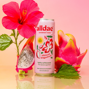 AllDae Hibiscus Dragonfruit Superfruit Soda Can – 12 cans x 12 oz case