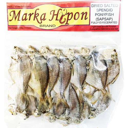 Marka Hipon – Dried Salted Spendid Ponyfish (SapSap) – Fully Eviscerated – 100 G